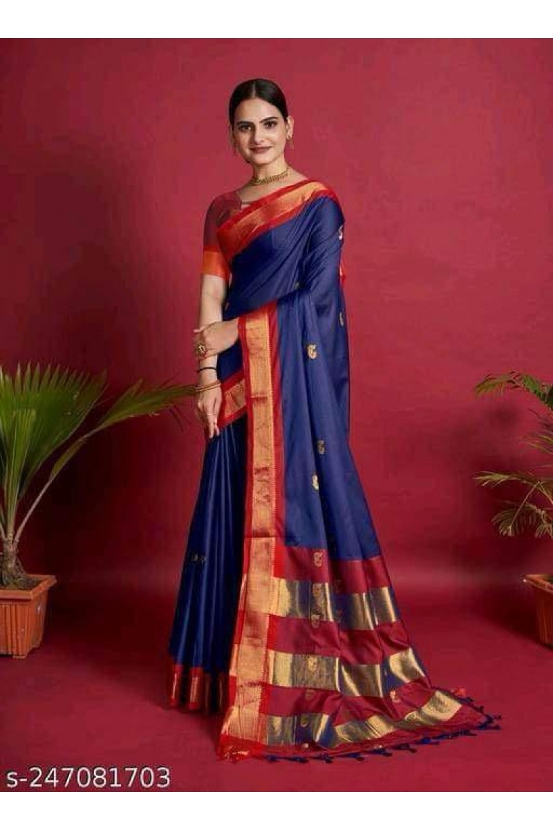 WA-0024 Cotton Silk Women Wear Casual Latest New Designs Saree