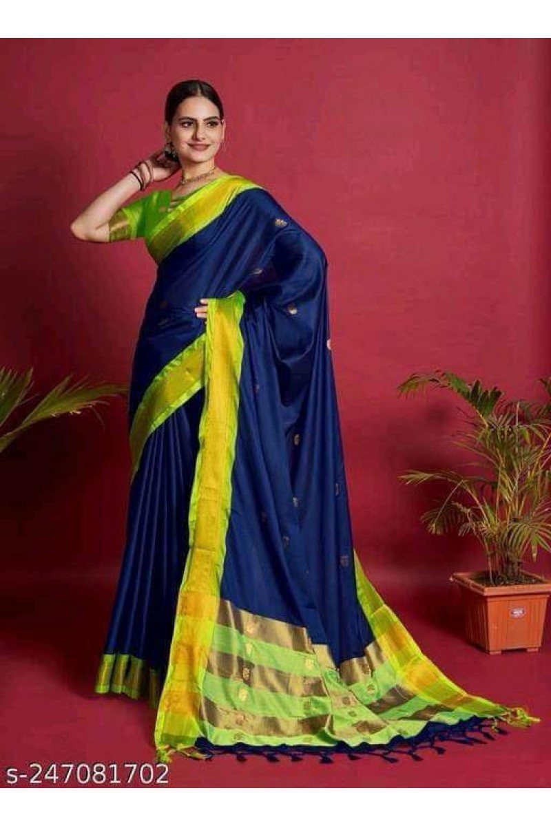 WA-0025 Cotton Silk Women Wear Casual Latest New Designs Saree