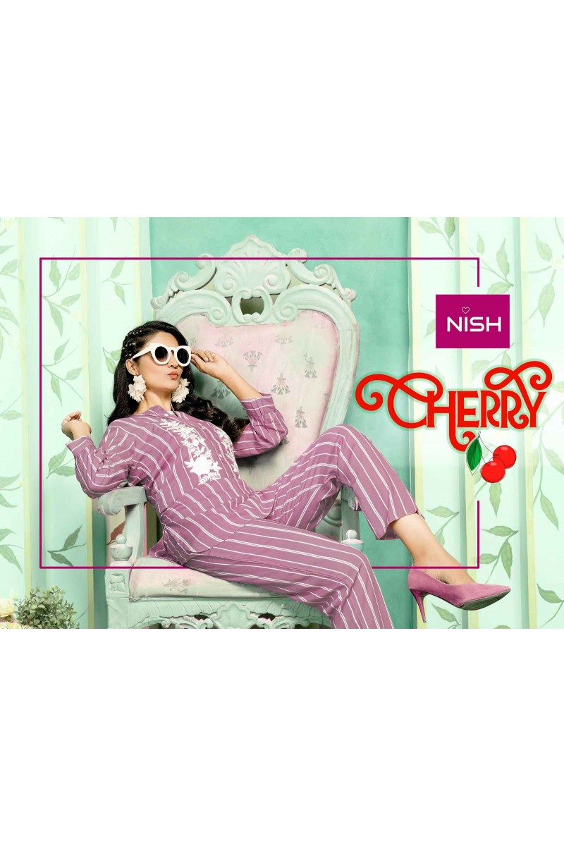 Nish Cherry Western Wear Designer Rayon Co-Ord Catalogue Set
