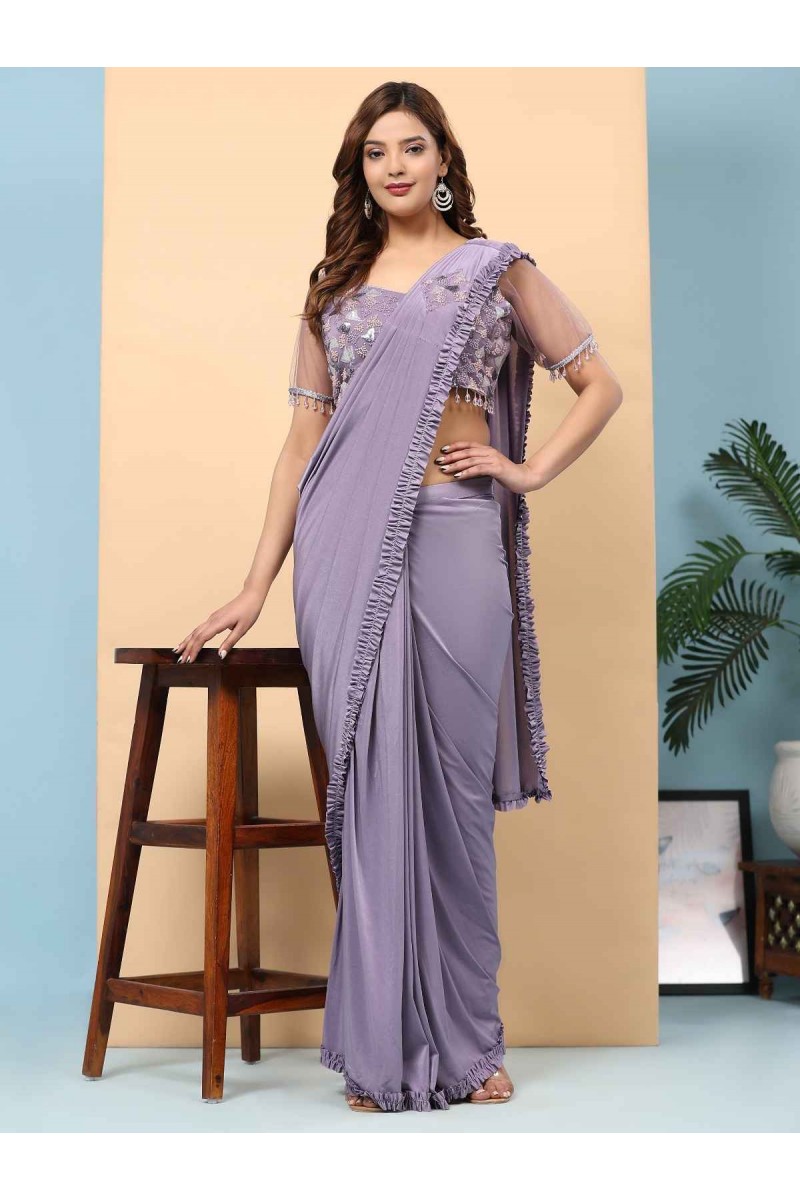 Amoha Trendz D.No-102073-2 Latest Designer Readymade Saree Wholesaler