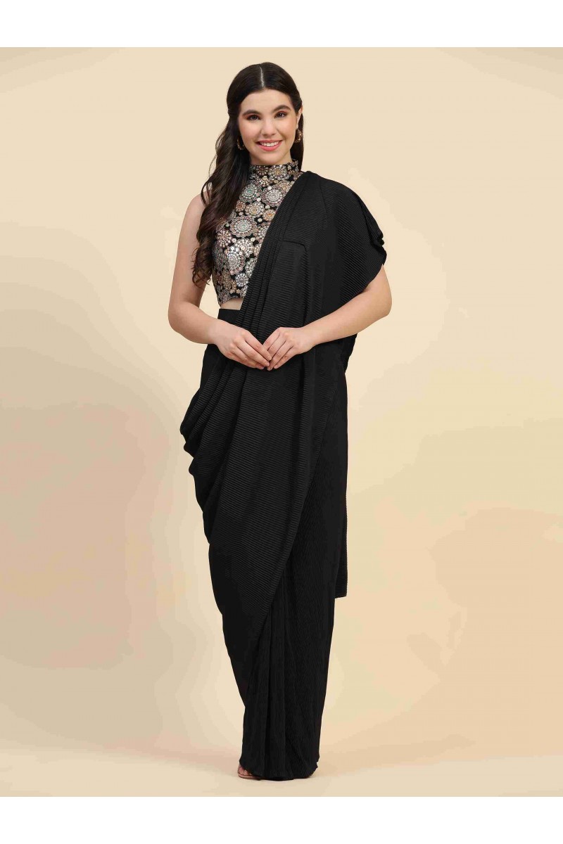 Amoha Trendz D.No-10931-A Crush Style Readymade Saree Partywear Collection