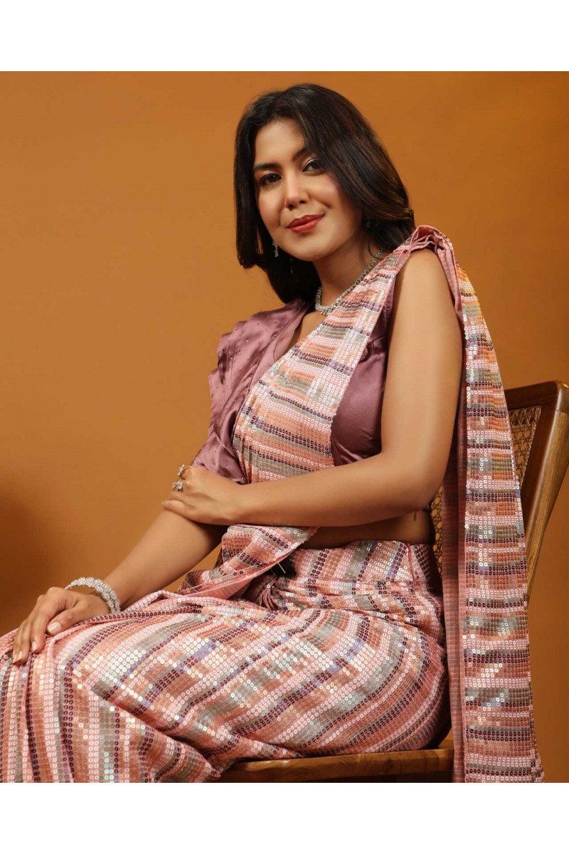 Amoha Trendz D.No-244-B Party Wear Readymade Single Saree Garment