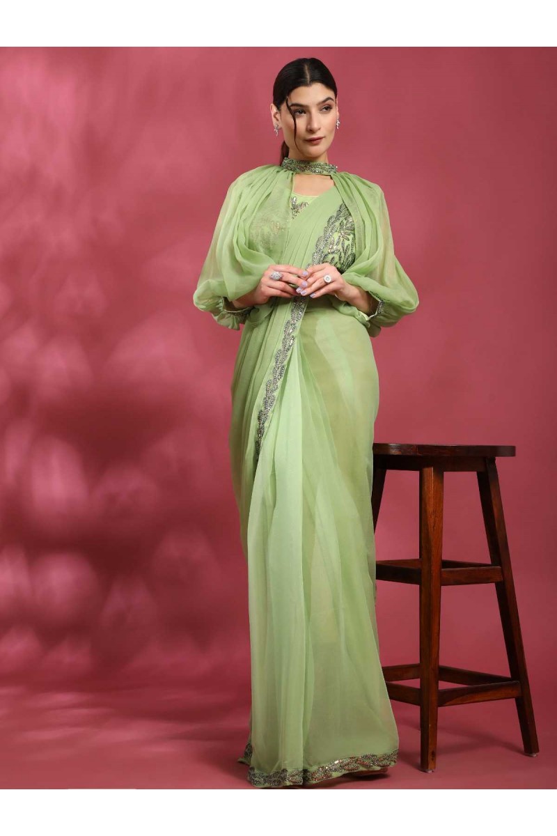 Amoha Trendz D.No-246-A Party Wear Designer Georgette Single Saree Collection