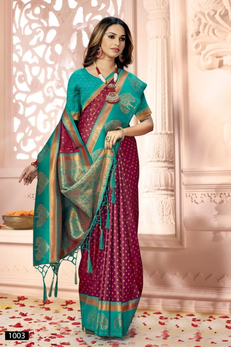 Bunawat Vrunda Silk-002 Woven Work Designer Women Single Saree