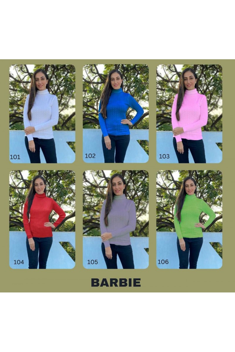 Fabzoo Barbie Designer Western Casual Wear Woolen Tops Catalogue Set