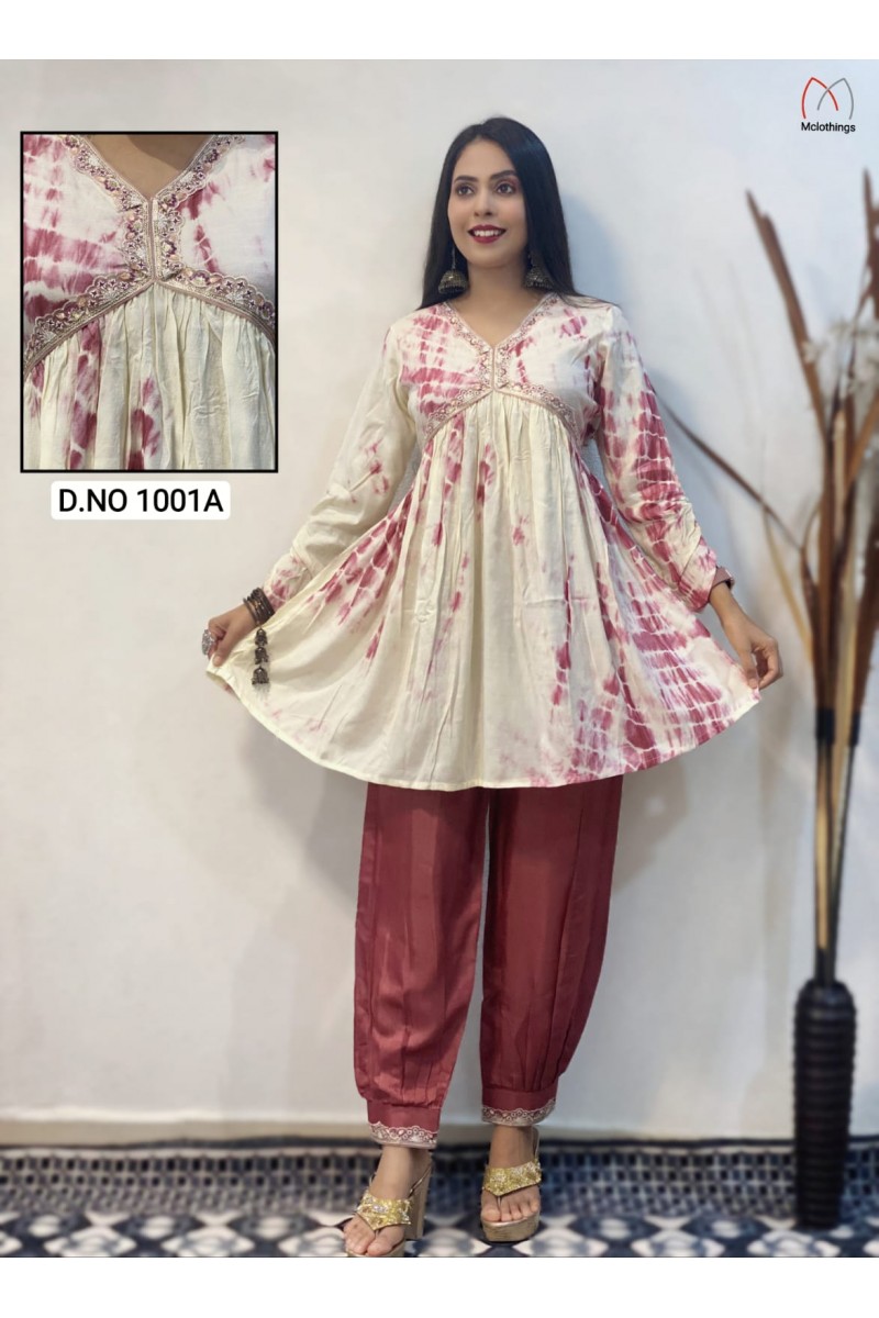 Mclothings D.No-1001A Women's 2 Piece Indian Designer Co-Ord Outfits Set