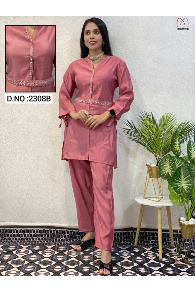Mclothings D.No-2308B Women's 2 Piece Indian Designer Co-Ord Outfits Set