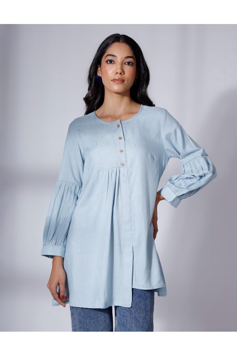 D.No-T-2014 Regular Wear Western Wear Rayon Tunic Combo Set