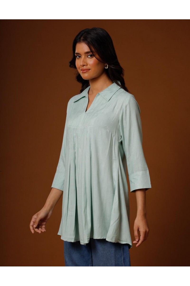 D.No-T-2020 Regular Wear Western Wear Rayon Tunic Combo Set