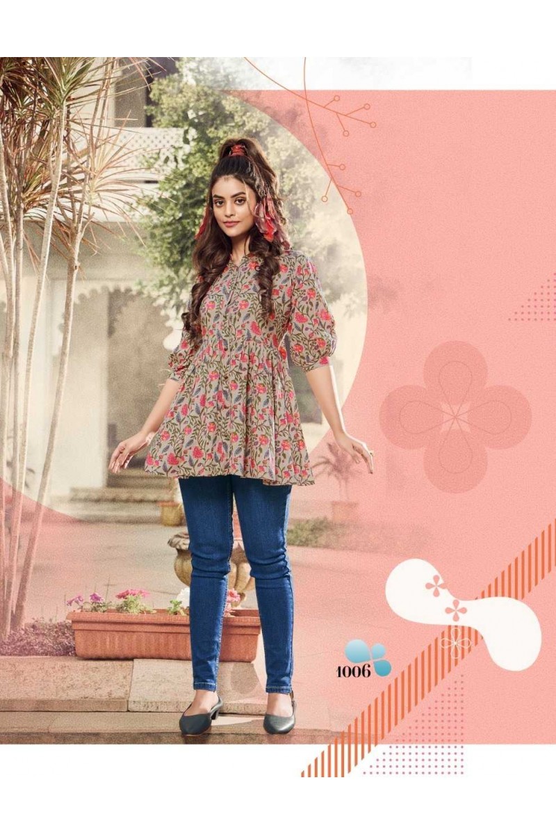 Passion Tree Flair Cotton Vol-1 Western Wear Tunic Top Catalogue Set