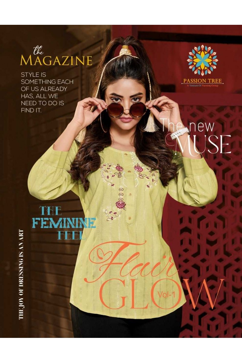 Passion Tree Flair Glow Vol-1 Fancy Western Tops Catalogue Set