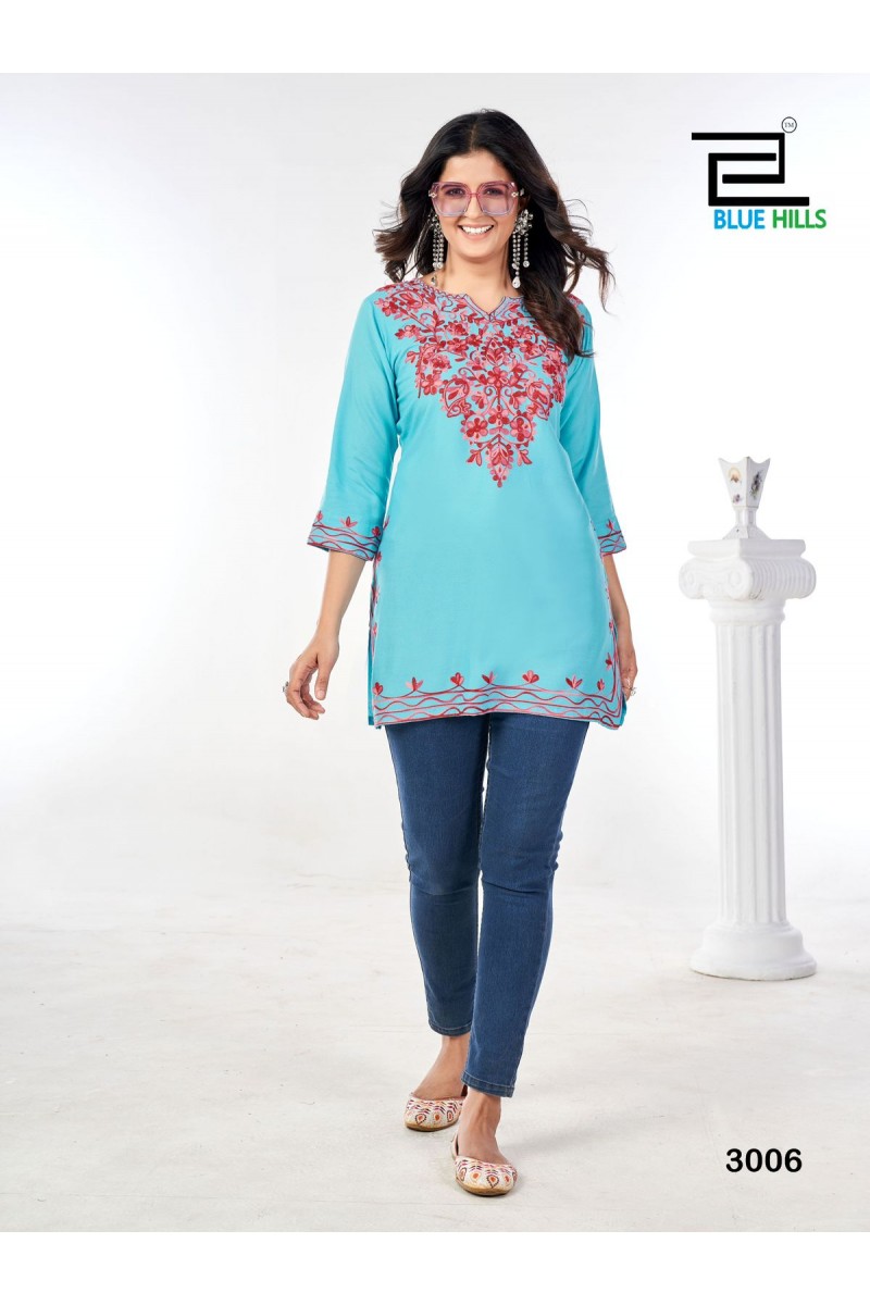 Blue Hills Gulmarg Vol-3 Western Wear Rayon Fashionable Tunics Designs