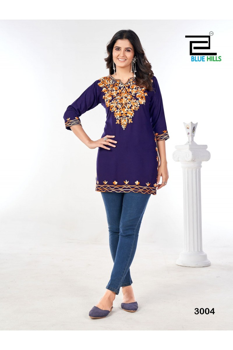 Blue Hills Gulmarg Vol-3 Western Wear Rayon Fashionable Tunics Designs