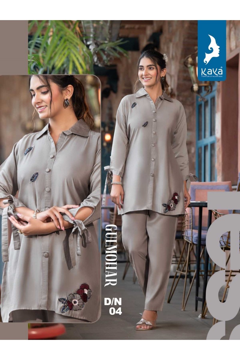 Kaya Gulmohar Ethnic Style Silk Cord Set Western Outfit Wholesaler