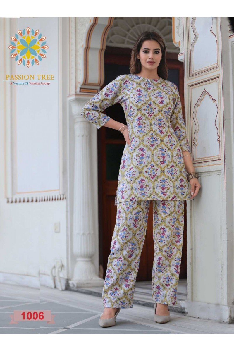 Passion Tree Kalki Vol-1 Casual Wear Cotton Co-Ord Set Collection