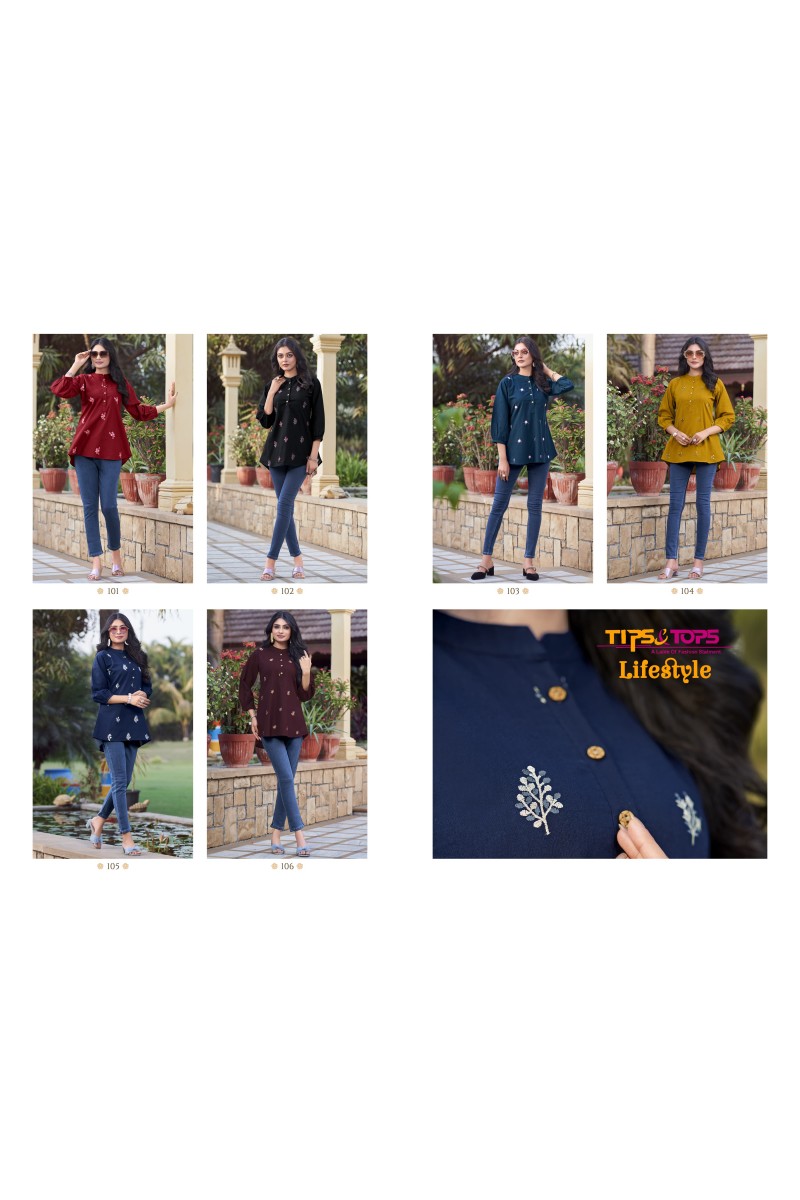 Tips & Tops Lifestyle Fancy Cotton Designer Short Tops Collection