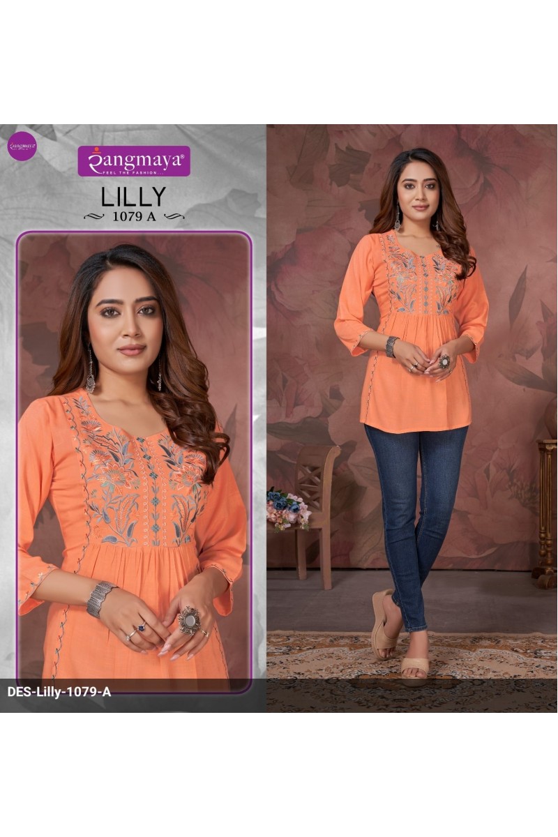 Rangmaya Lilly-1079-A Rayon Women Wear Stylish Short Western Tops