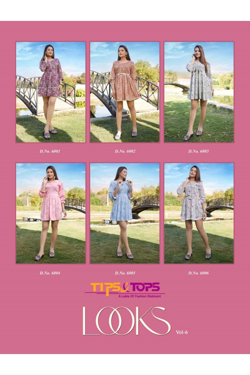 Tips & Tops Looks Vol-6 Heavy Rayon Short Tops Ladies Collection
