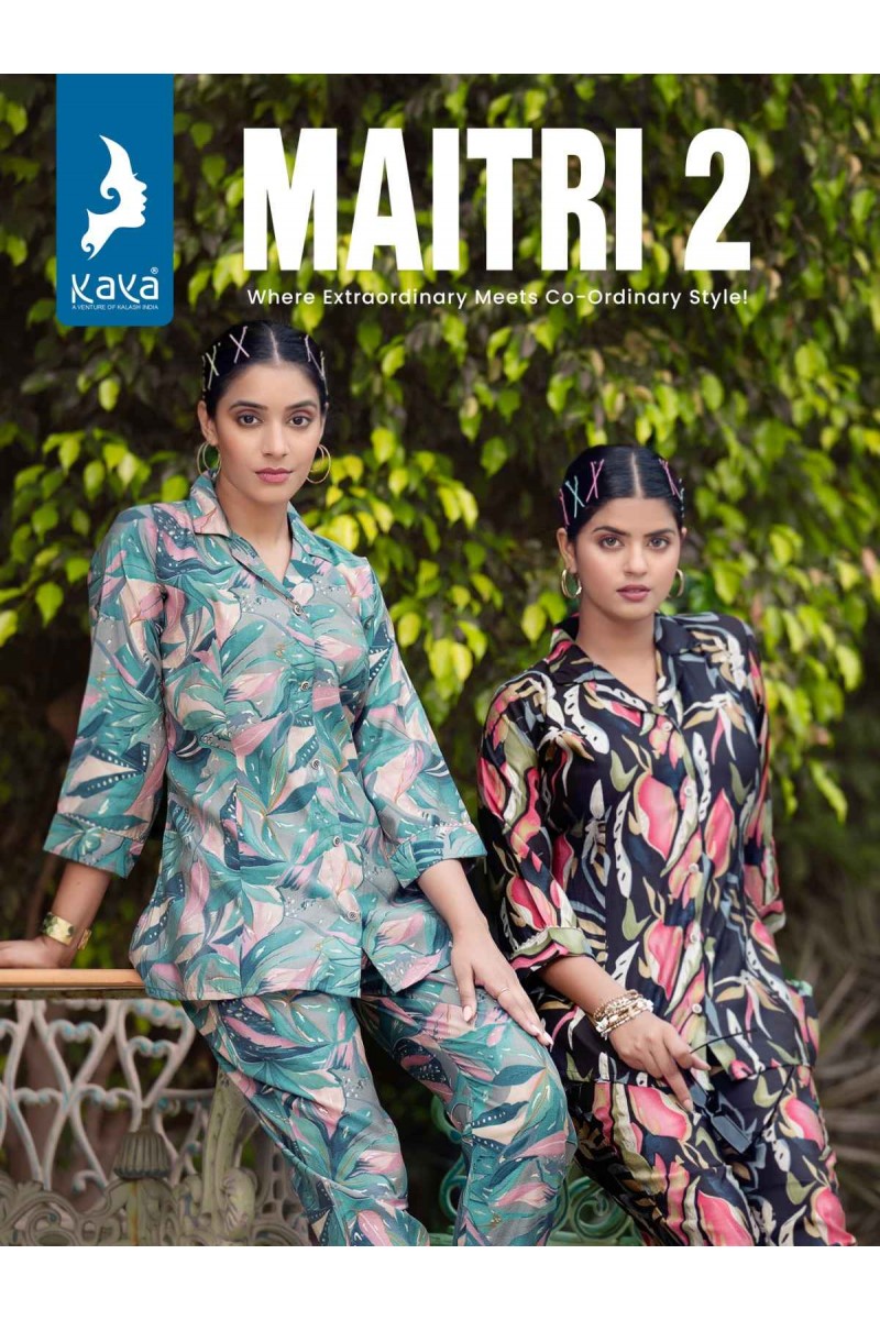 Kaya Maitri Vol-2 Western Wear Fancy Printed Cord Set Catalogue Dealer