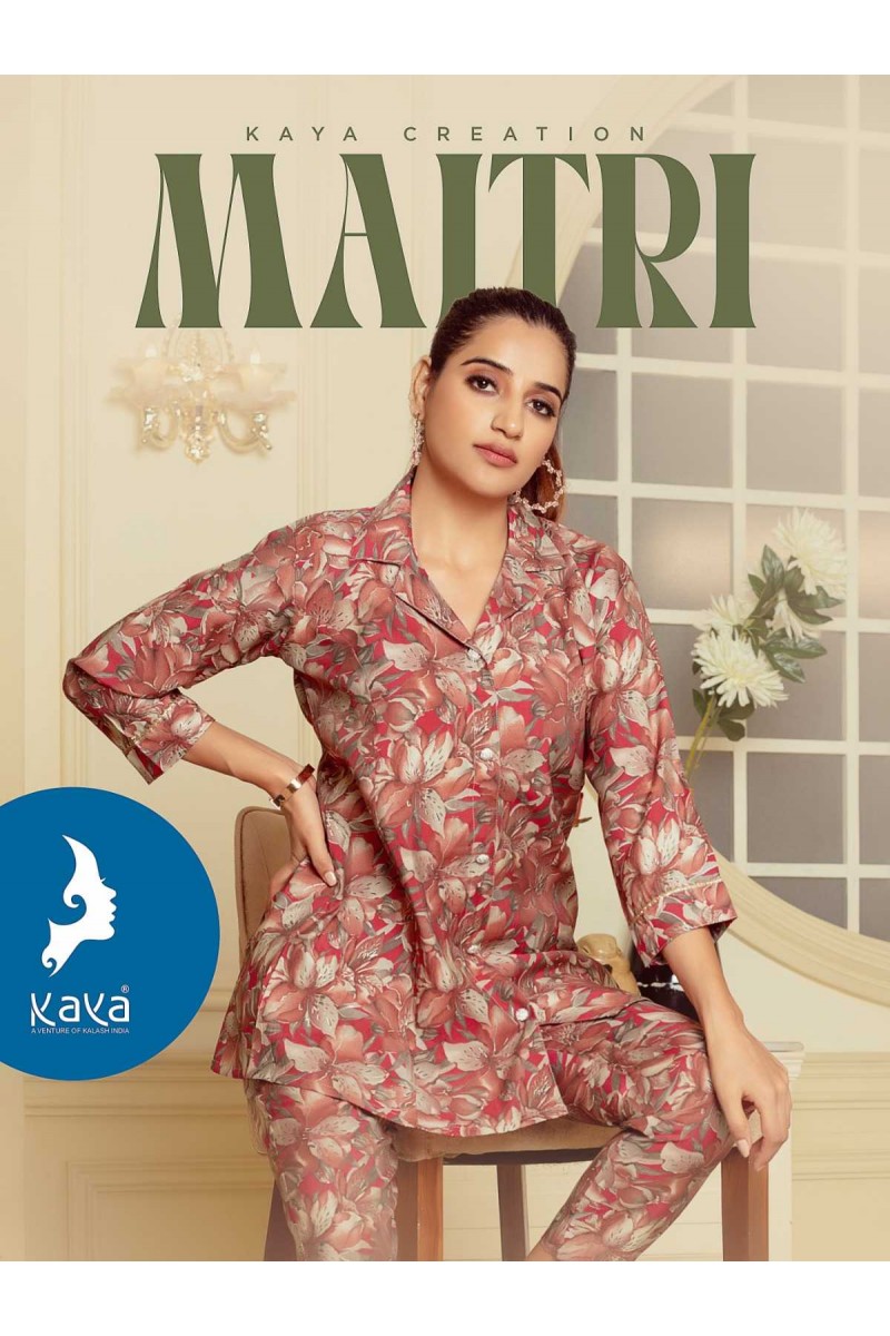 Kaya Maitri Western Wear Fancy Printed Cord Set Catalogue Dealer