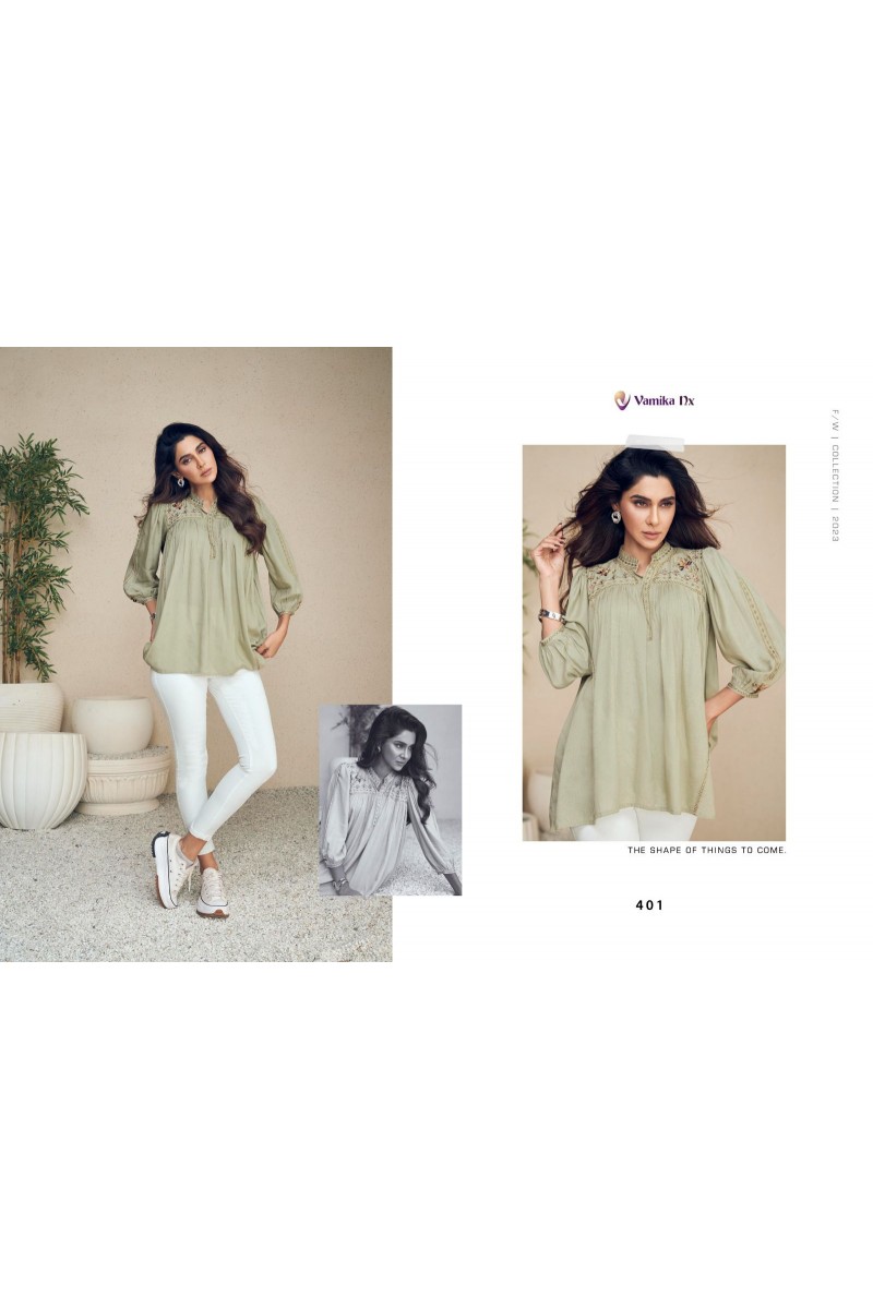Vamika Nx Meeraki Designer Rayon Western Tops Catalogue Set