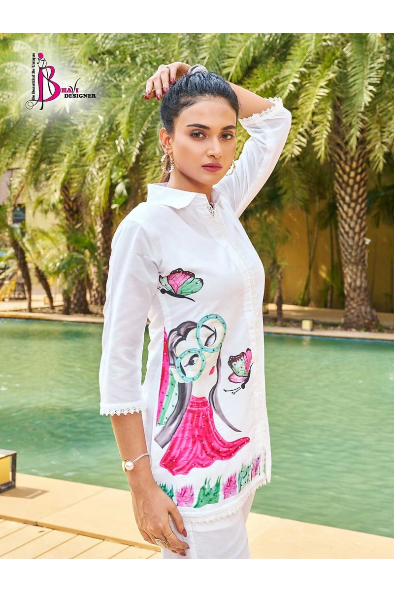 Bhavi Designer Miss World Muslin With Digital Print Ladies Shirt With Pant Cord Sets