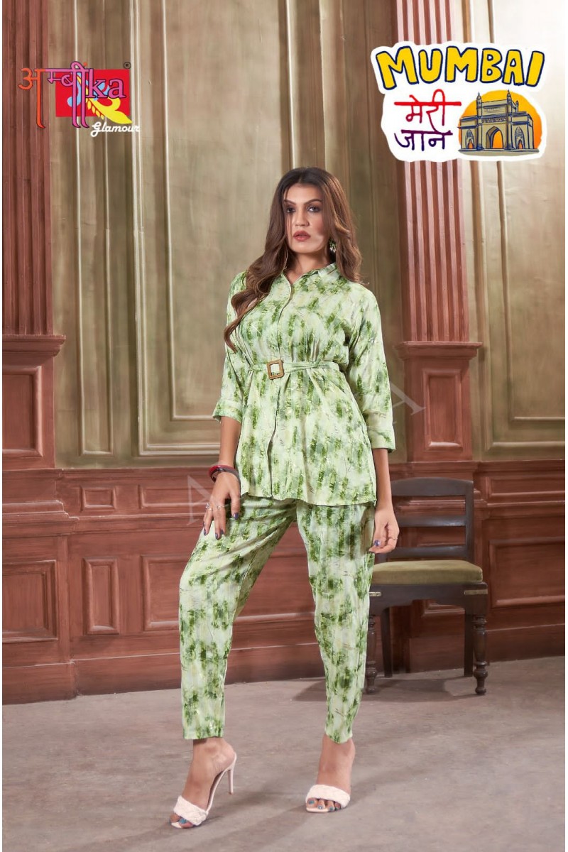 Ambika Mumbai Meri Jaan-005 Size Set Designer Co-Ord Catalogue Set
