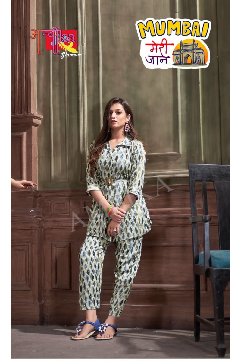 Ambika Mumbai Meri Jaan-008 Size Set Designer Co-Ord Catalogue Set