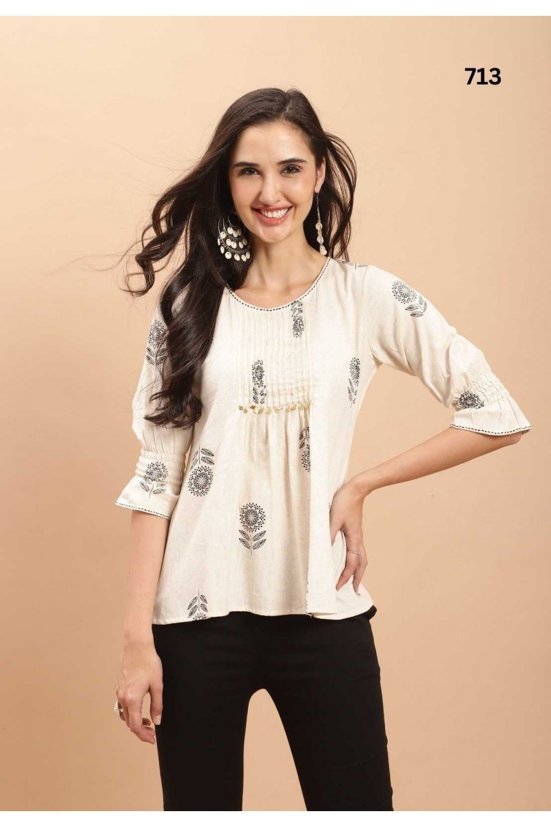 FF Nayra Western Wear Cambric Cotton Printed Tops Catalogue Set