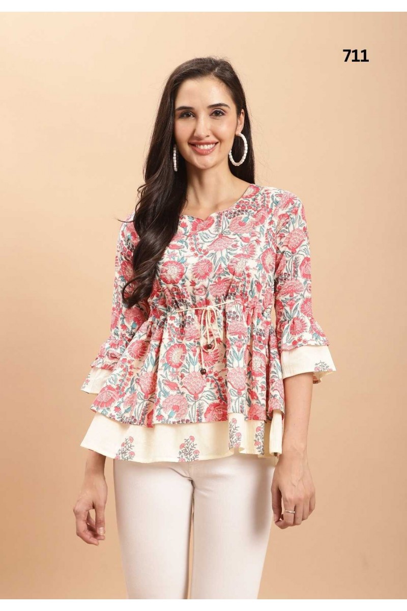 FF Nayra Western Wear Cambric Cotton Printed Tops Catalogue Set