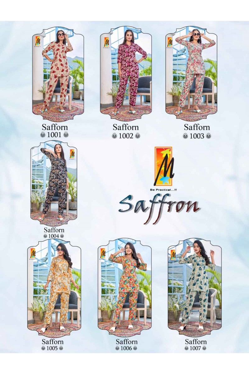 Master Saffron Western Wear Designer Wholesale Co-Ord Catalogue Set