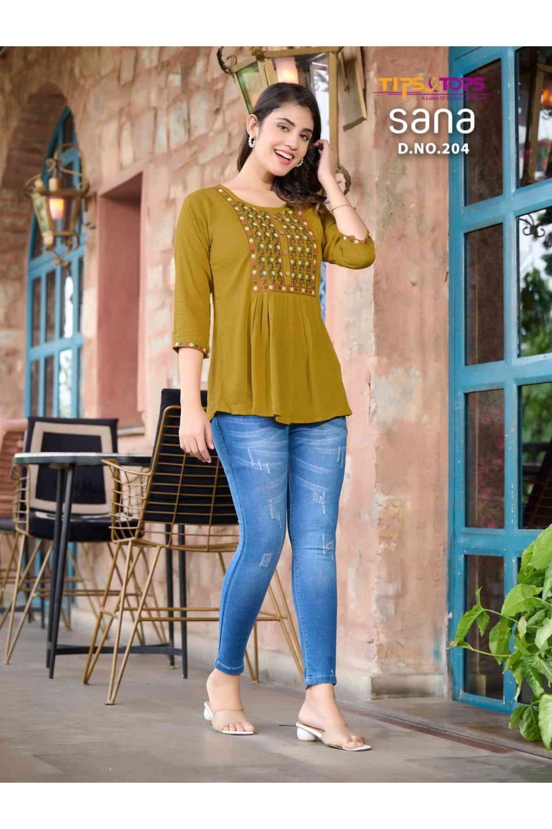 Tips & Tops Sana Vol-2Fancy Short Tunic Tops Western Collection