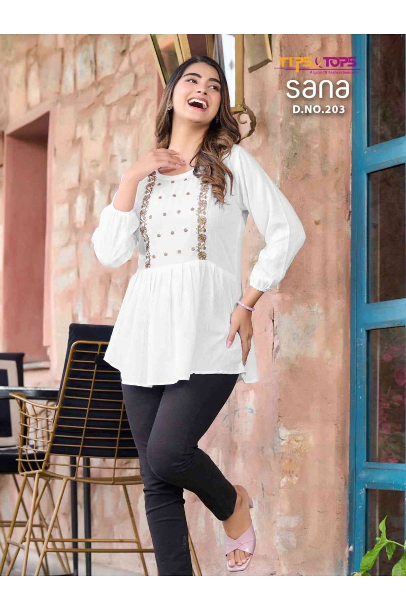 Tips & Tops Sana Vol-2Fancy Short Tunic Tops Western Collection