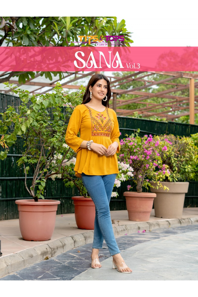 Tips & Tops Sana Vol-3 Designer Western Wear Short Tops Wholesaler