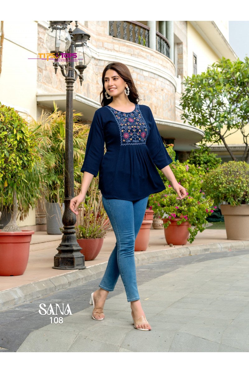 Tips & Tops Sana Vol-3 Designer Western Wear Short Tops Wholesaler