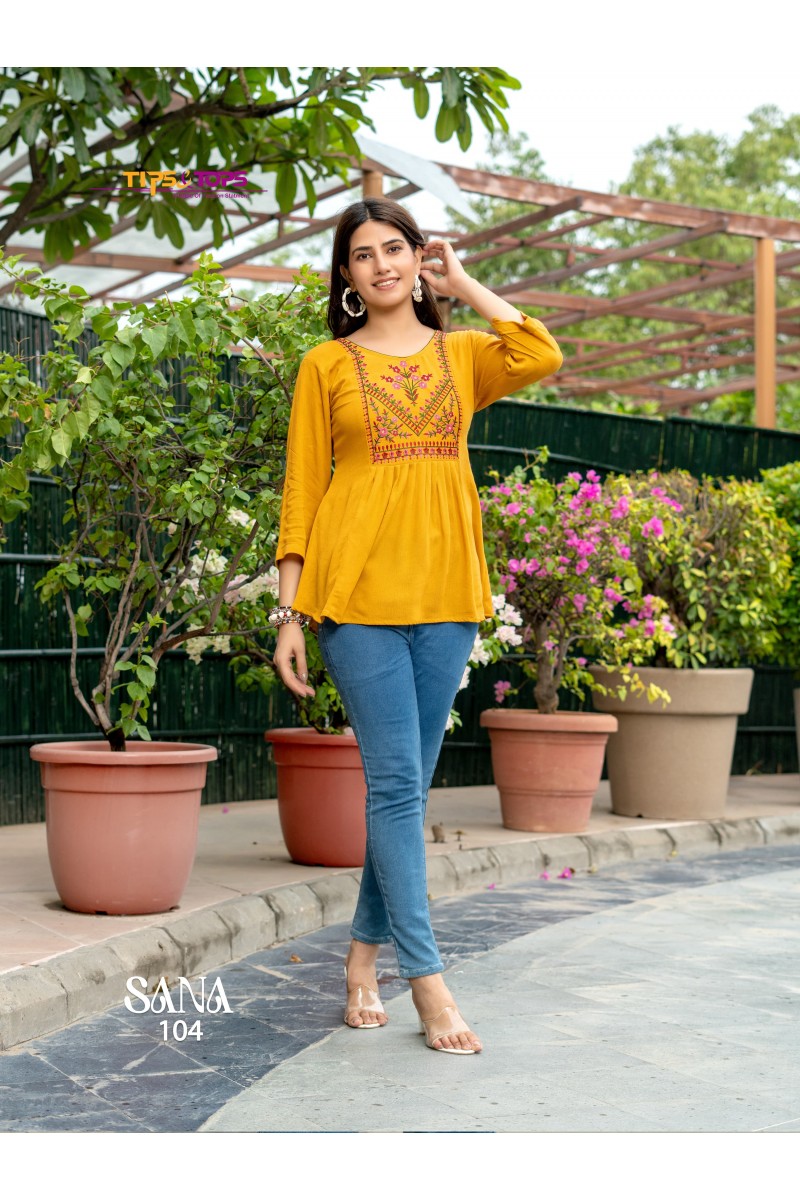 Tips & Tops Sana Vol-3 Designer Western Wear Short Tops Wholesaler