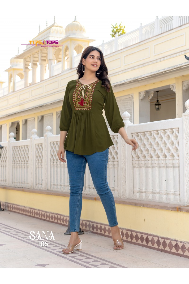 Tips & Tops Sana Vol-3 Designer Western Wear Short Tops Wholesaler