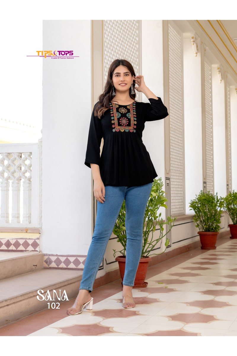 Tips & Tops Sana Vol-3 Designer Western Wear Short Tops Wholesaler