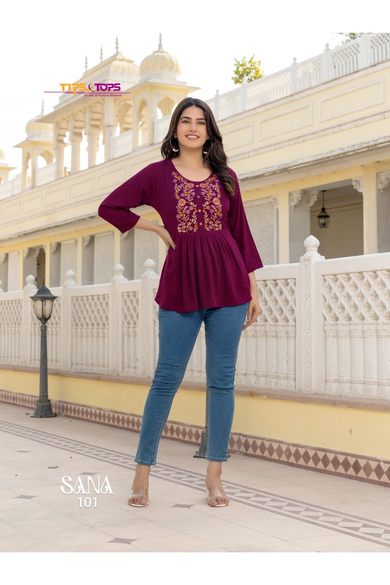 Tips & Tops Sana Vol-3 Designer Western Wear Short Tops Wholesaler