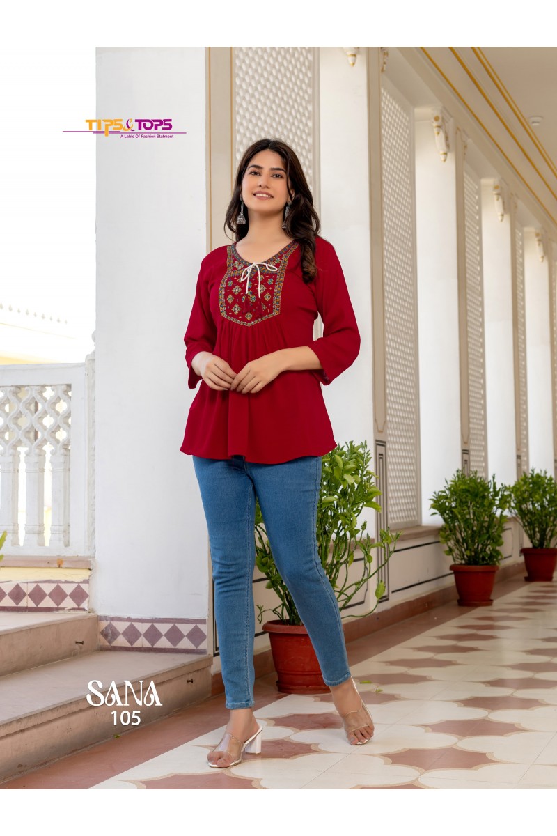 Tips & Tops Sana Vol-3 Designer Western Wear Short Tops Wholesaler