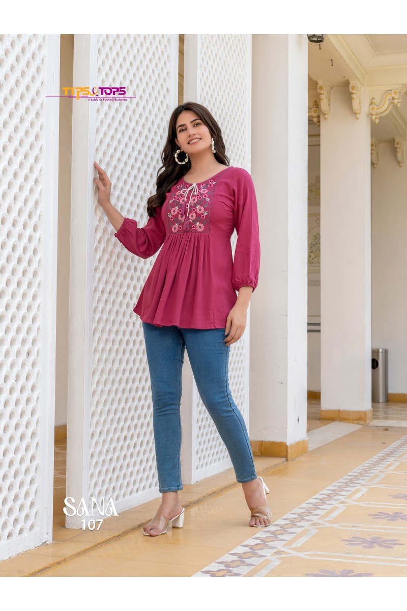 Tips & Tops Sana Vol-3 Designer Western Wear Short Tops Wholesaler