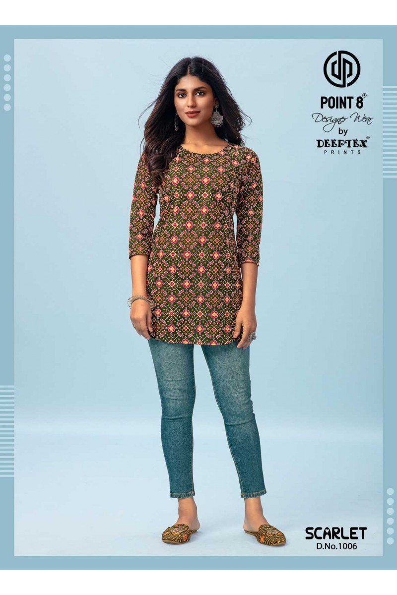 Deeptex Print Scarlet Vol-1 Cotton With Printed Short Tops Collection
