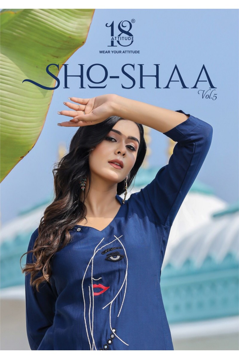 18 Attitude Sho-Shaa Vol-5 Digital Printed Co-Ord Catalog Set Wholesaler