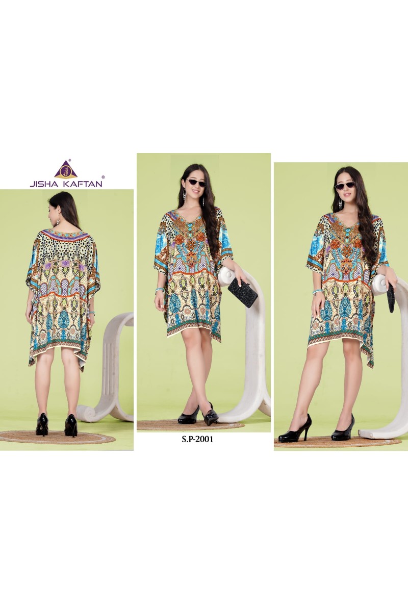 Jisha Kaftan Silk Poncho Vol-1 Digital Printed Women's Wear Kaftan Wholesaler