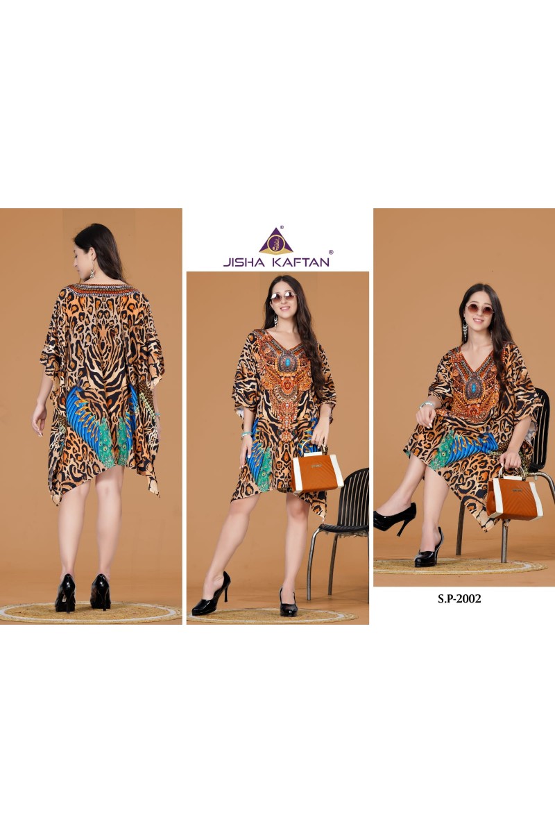 Jisha Kaftan Silk Poncho Vol-1 Digital Printed Women's Wear Kaftan Wholesaler