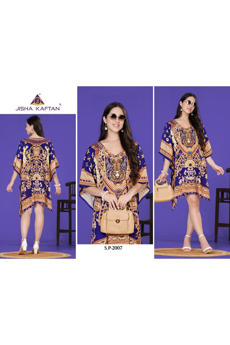 Jisha Kaftan Silk Poncho Vol-1 Digital Printed Women's Wear Kaftan Wholesaler