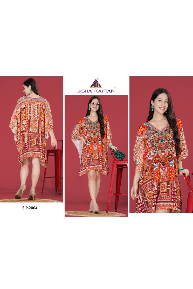 Jisha Kaftan Silk Poncho Vol-1 Digital Printed Women's Wear Kaftan Wholesaler