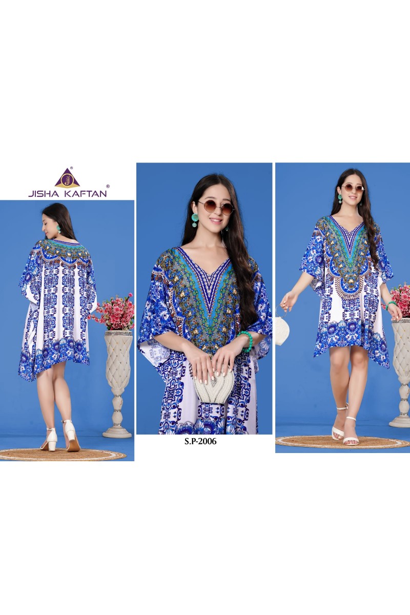 Jisha Kaftan Silk Poncho Vol-1 Digital Printed Women's Wear Kaftan Wholesaler