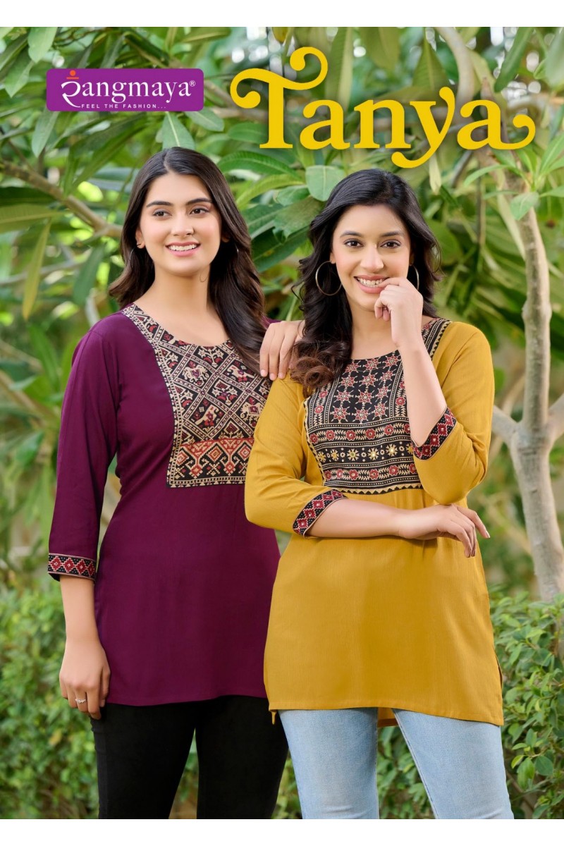 Rangmaya Tanya Western Wear Fancy Tunic Ladies Stylish Top Manufacturer