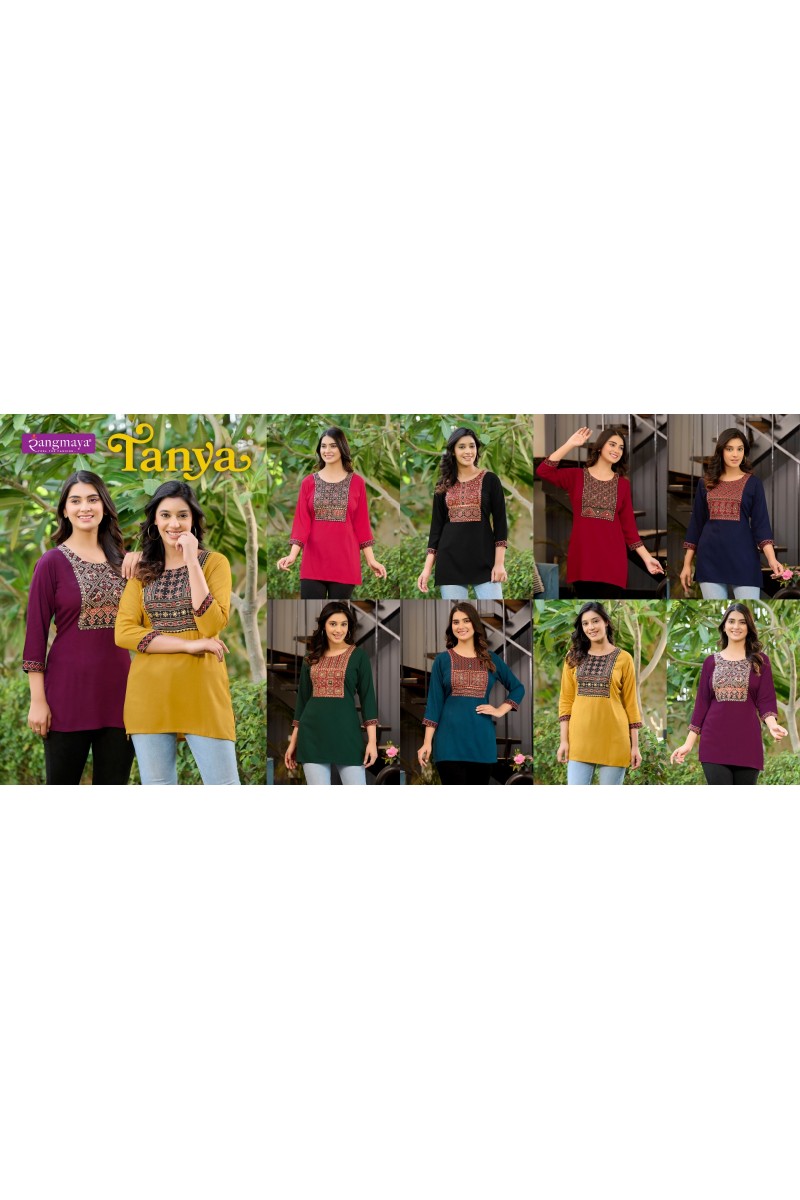 Rangmaya Tanya Western Wear Fancy Tunic Ladies Stylish Top Manufacturer